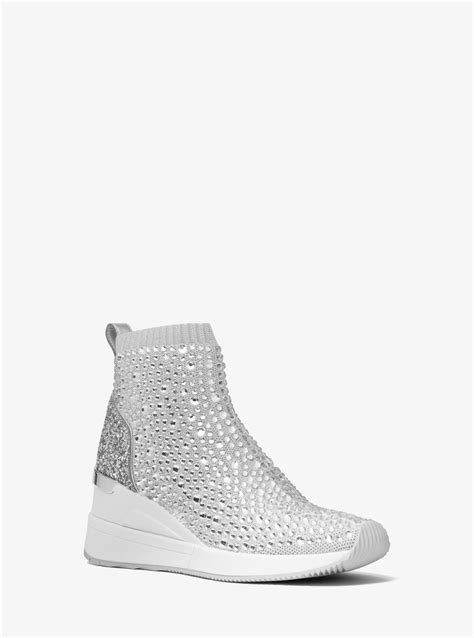 michael kors metallic stretch sneakers.